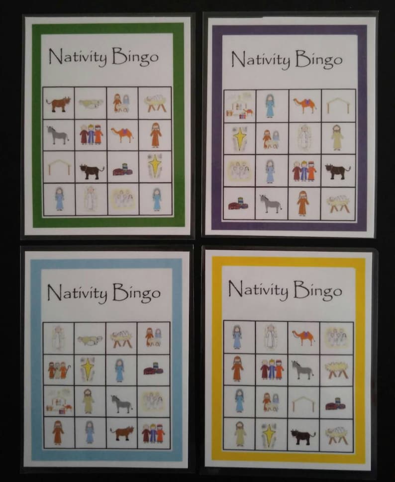 Christmas Nativity Bingo Game Etsy