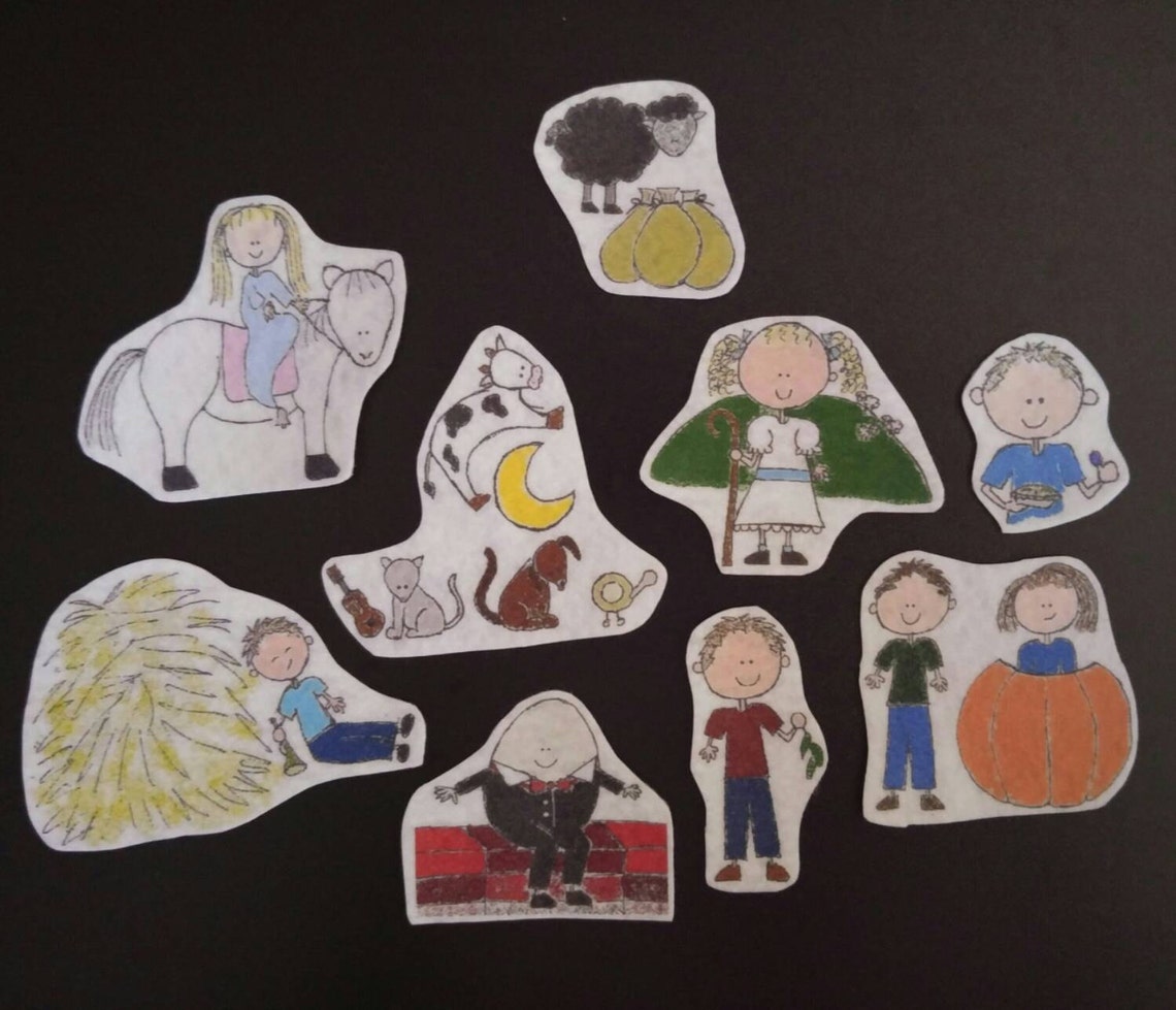 Nursery Rhymes Flannel Board Stories Felt Set With Story Card Etsy