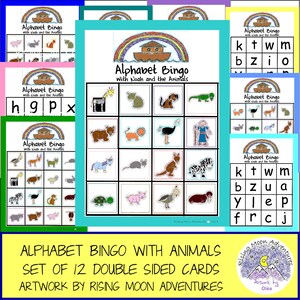 Jogo de bingo de alfabeto conjunto de 12