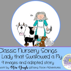 The Old Lady Who Swallowed a Fly Images Download with Included Song Lyrics