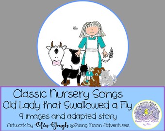 The Old Lady Who Swallowed a Fly Images Download with Included Song Lyrics