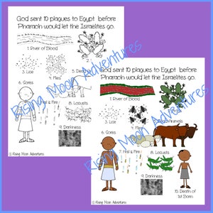Plagues of Egypt Coloring Page and Colored Display Page Download