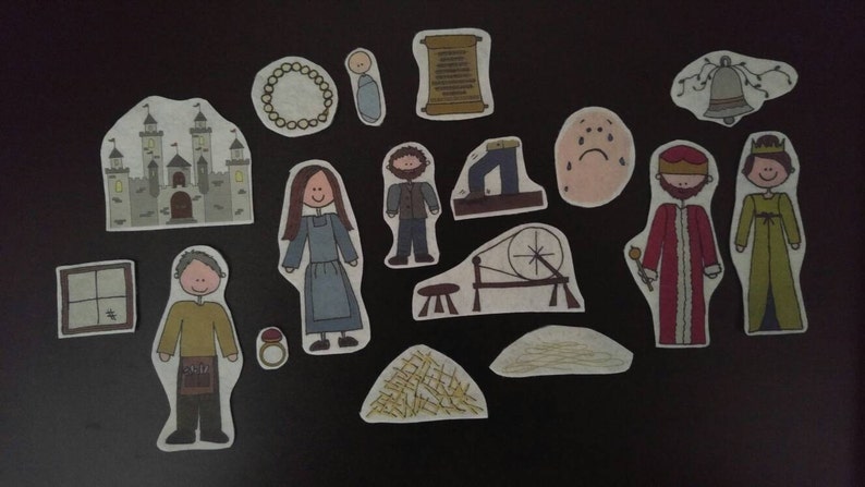Rumpelstiltskin Cutouts with Laminated Story Card in Felt, Cardstock, or Laminated image 2