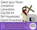 Resurrection of Jesus Christ Cutouts with Laminated Story Card available in Felt, Cardstock, or Laminated Bible Stories Easter
