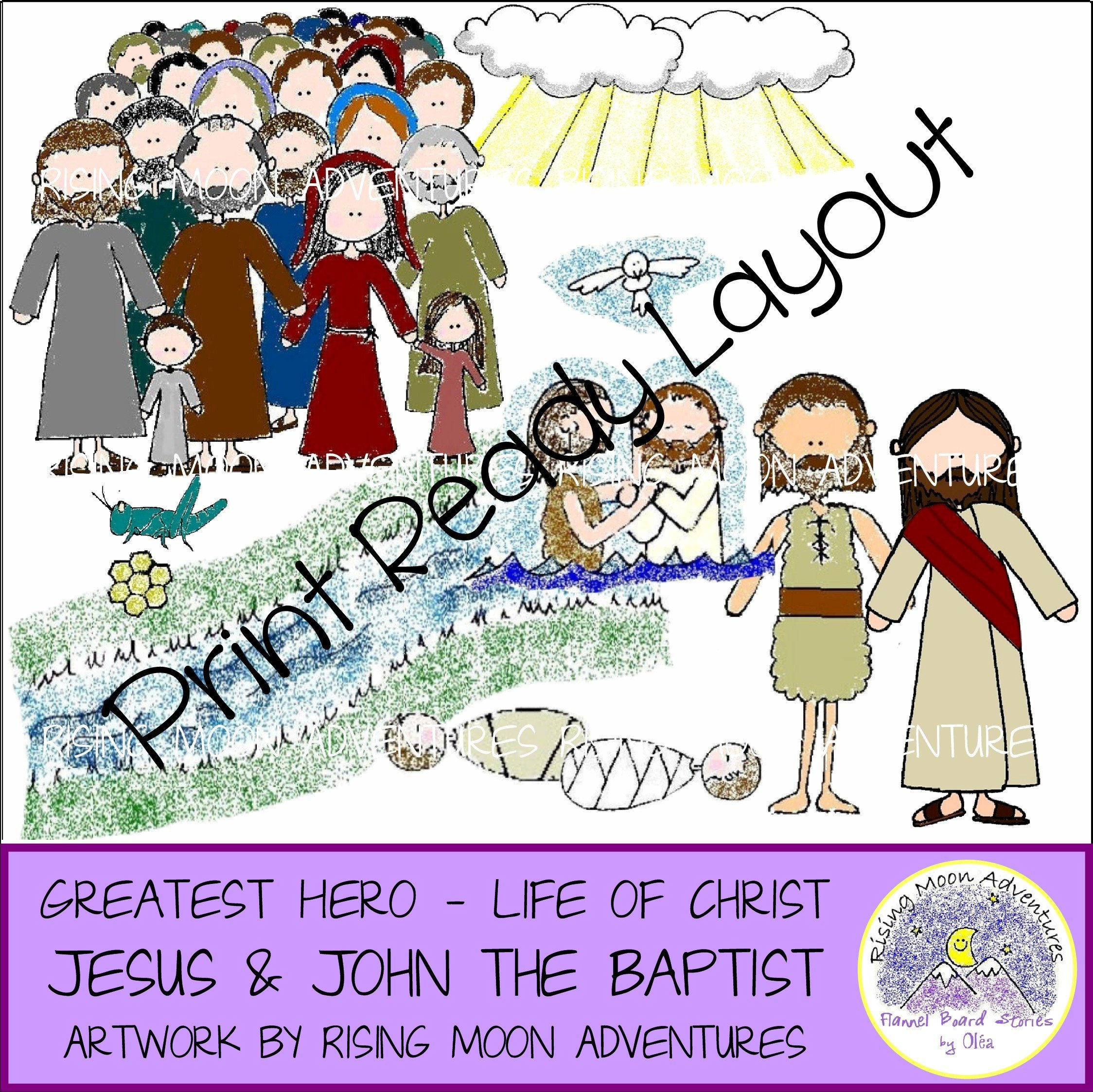 Jesus and John the Baptist Page Download With Story Baptism of Jesus ...