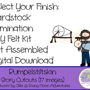 Rumpelstiltskin Cutouts with Laminated Story Card in Felt, Cardstock, or Laminated image 1