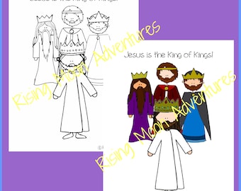 King of Kings Coloring Page and Colored Display Page Download