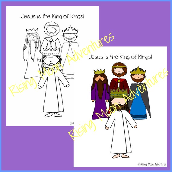 King of Kings Coloring Page and Colored Display Page Download - Etsy