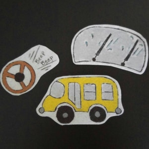 Wheels on the Bus Cutouts with Laminated Story Card available in Felt, Cardstock, or Laminated image 3