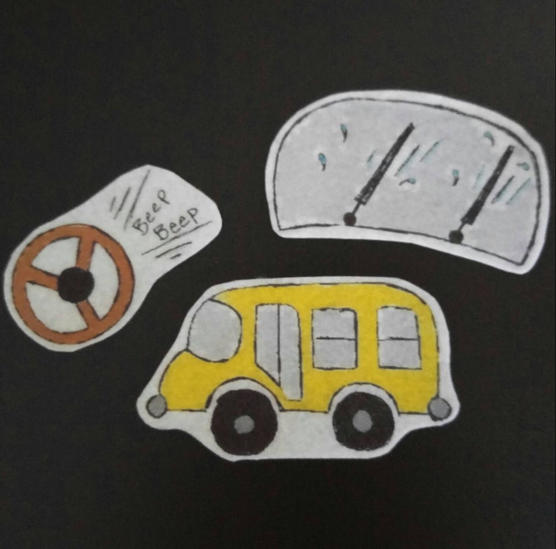 Wheels on the Bus Cutouts with Laminated Story Card available in Felt, Cardstock, or Laminated image 3