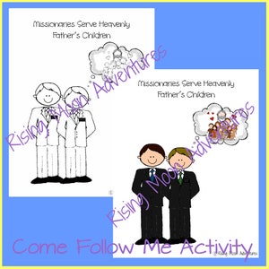 Prayer and Enos Coloring Page and Colored Display Page Download