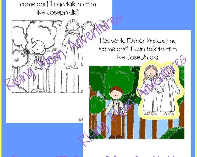 Prayer and Joseph Smith Coloring Page and Colored Display Page Download ...