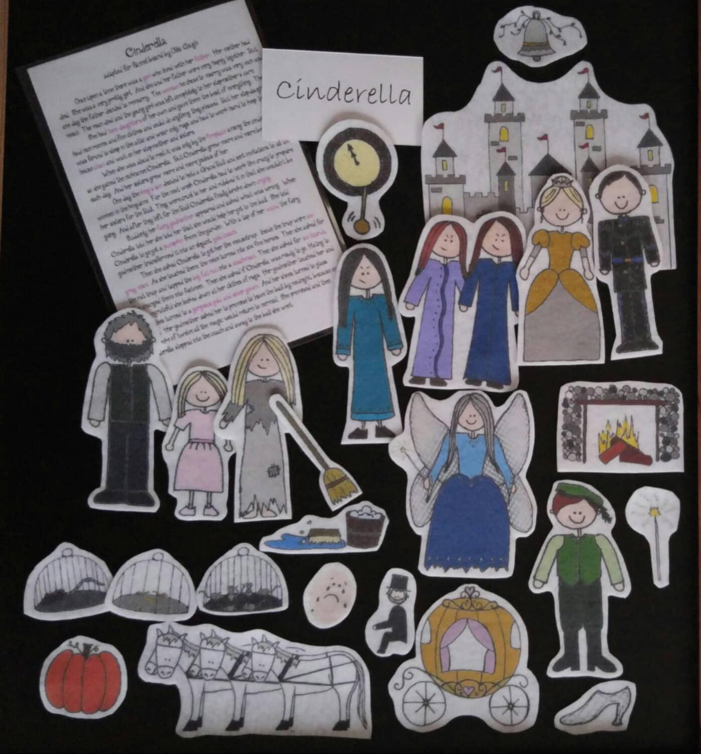 Cinderella Cutouts With Laminated Story Card Available in | Etsy