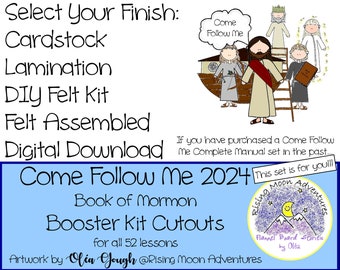 Come Follow Me 2024 Book of Mormon BOOSTER SET Cutouts with Outline Available in Felt, Cardstock, or Laminated Complete Manual