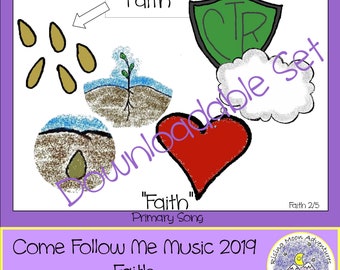 Come Follow Me 2019 Primary Song Faith Flipchart Visual Aid Digital Download