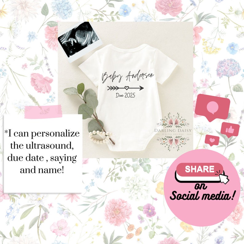 Social media pregnancy announcement, onesie, onesie baby announcement,Gender neutral pregnancy announcement, sonogram,ultrasound,social media, baby,pregnancy announcement, pink, blue , boho , boho baby, pink or blue , gender neutral announcement