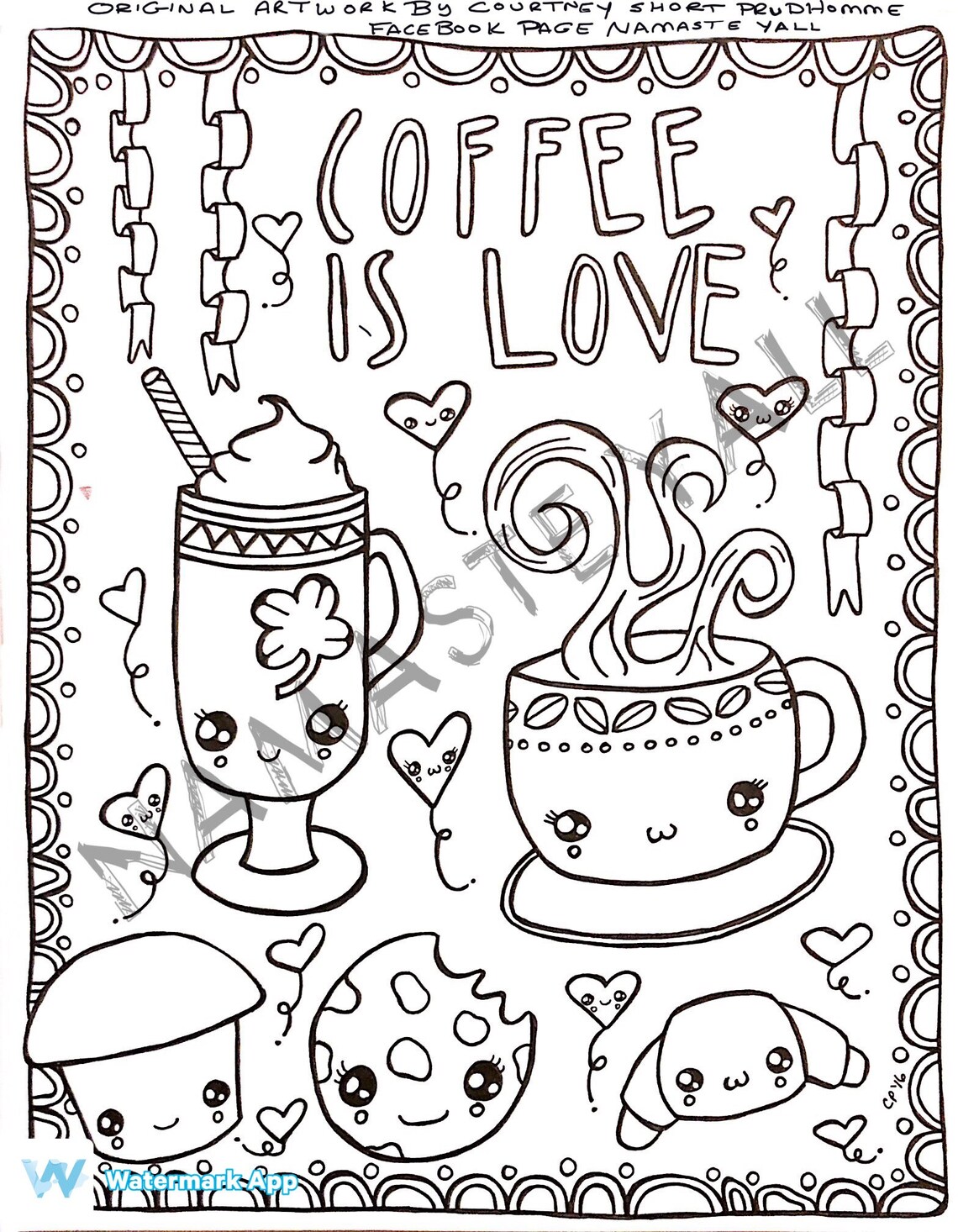Digital Kawaii Japanese Coloring Pages - Etsy