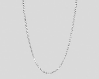 Zilveren tarweketting van 2,3 mm, waterdichte herensieraden, zilveren herenketting, herensieraden cadeau, hoogwaardige kettingketting
