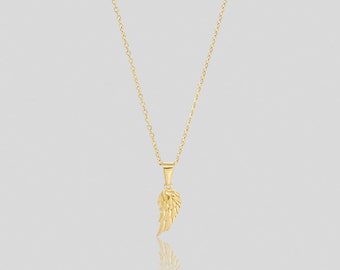 Collar colgante de hombre Gold Angel Wing, joyería impermeable para hombre, collar colgante de oro impermeable para hombre, regalo de joyería para hombre, alta calidad