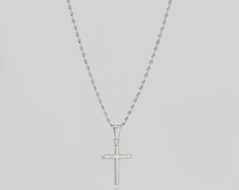 Collana con ciondolo da uomo con croce in argento, gioielli impermeabili da uomo, collana con ciondolo in argento impermeabile da uomo, regalo di gioielli da uomo, alta qualità