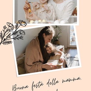 Festa della Mamma, Auguri Digitali, Festa della Mamma Fiori Neutro, Augurio Digitale Personalizzabile, Augurio Digitale Colorato