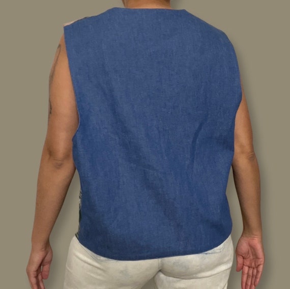 Reversible Plaid And blue vest - image 5