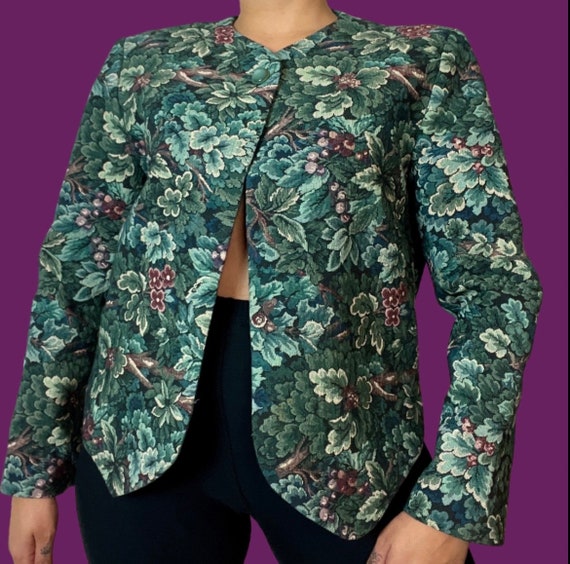 Handmade floral jacket with one button - image 1