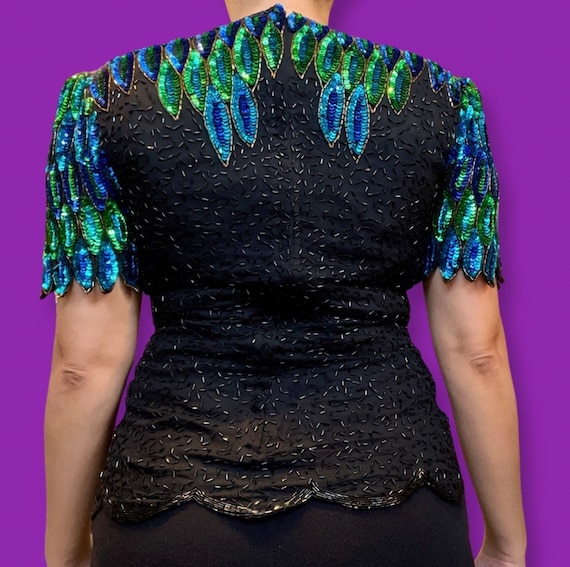 Peacock sequins blouse - image 5