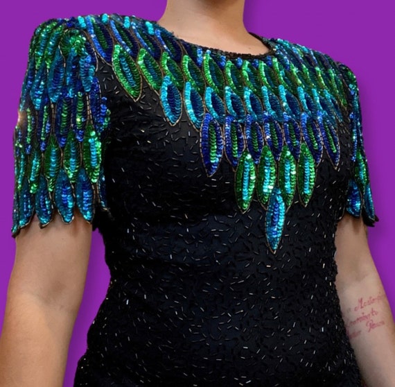 Peacock sequins blouse - image 4