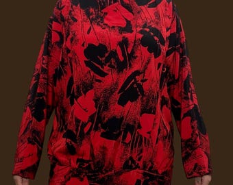 Black and red vintage blouse