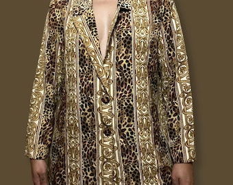 Animal Print 2 Button Blazer