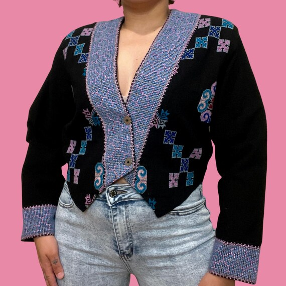 Vintage cropped double button  jacket - image 2