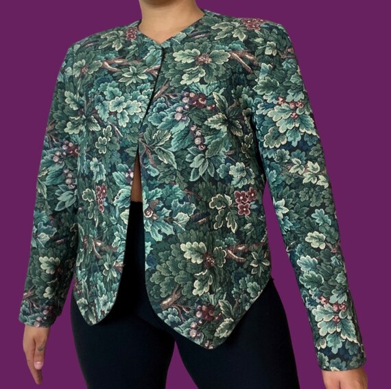 Handmade floral jacket with one button - image 2