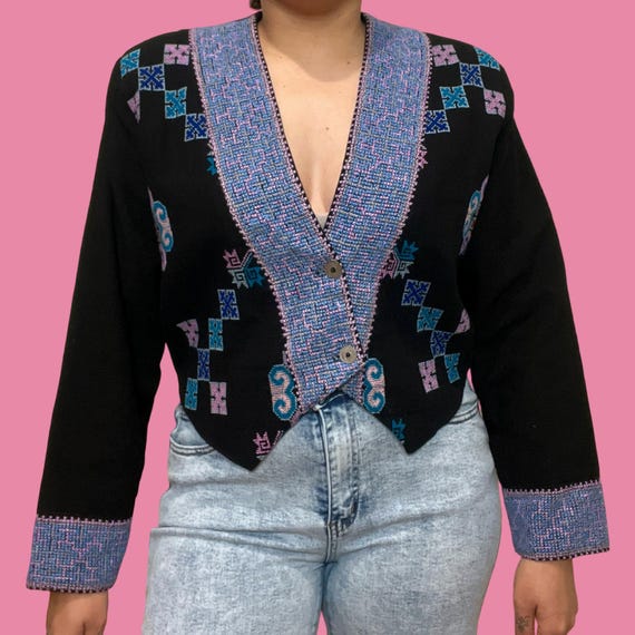 Vintage cropped double button  jacket - image 1