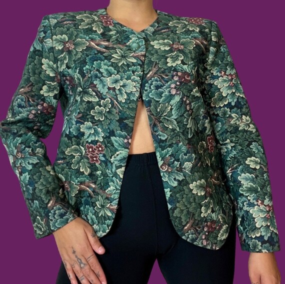 Handmade floral jacket with one button - image 4