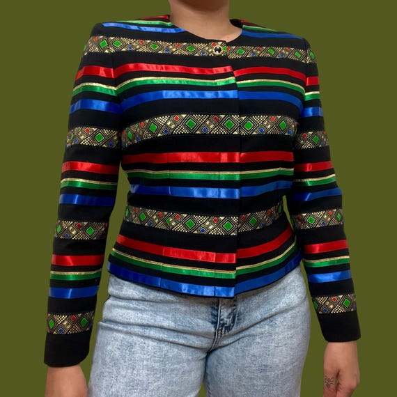 Maggy London colorful vintage blouse