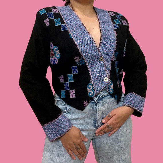Vintage cropped double button  jacket - image 3