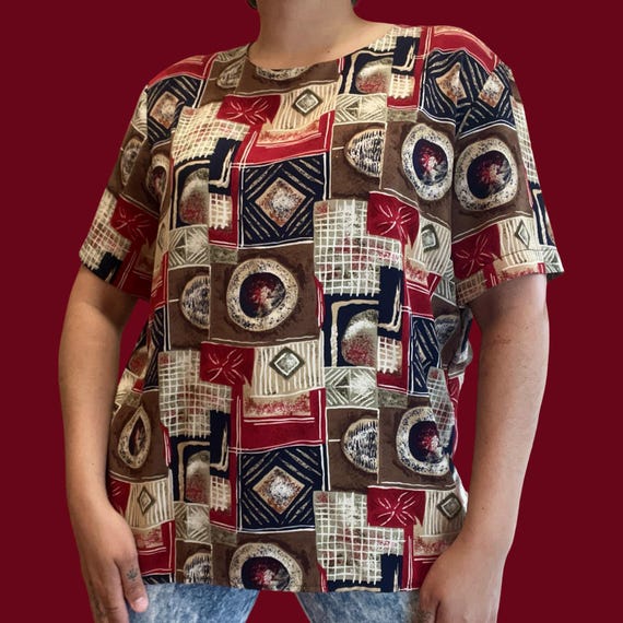 Vintage Notations printed blouse - image 2