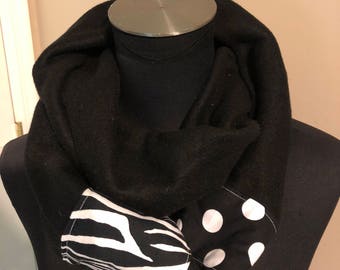 White and Black "Splash" - Infinity Splash Scarf