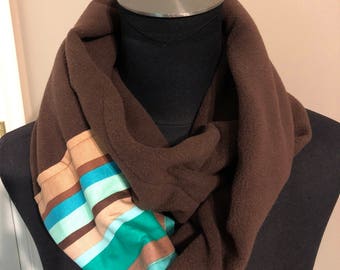 Brown and Turquoise "Splash" - Infinity Splash Scarf