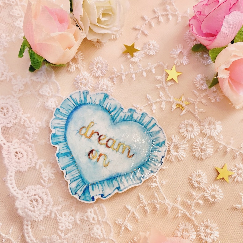 Dream On Blue Brooch Pin Badge
