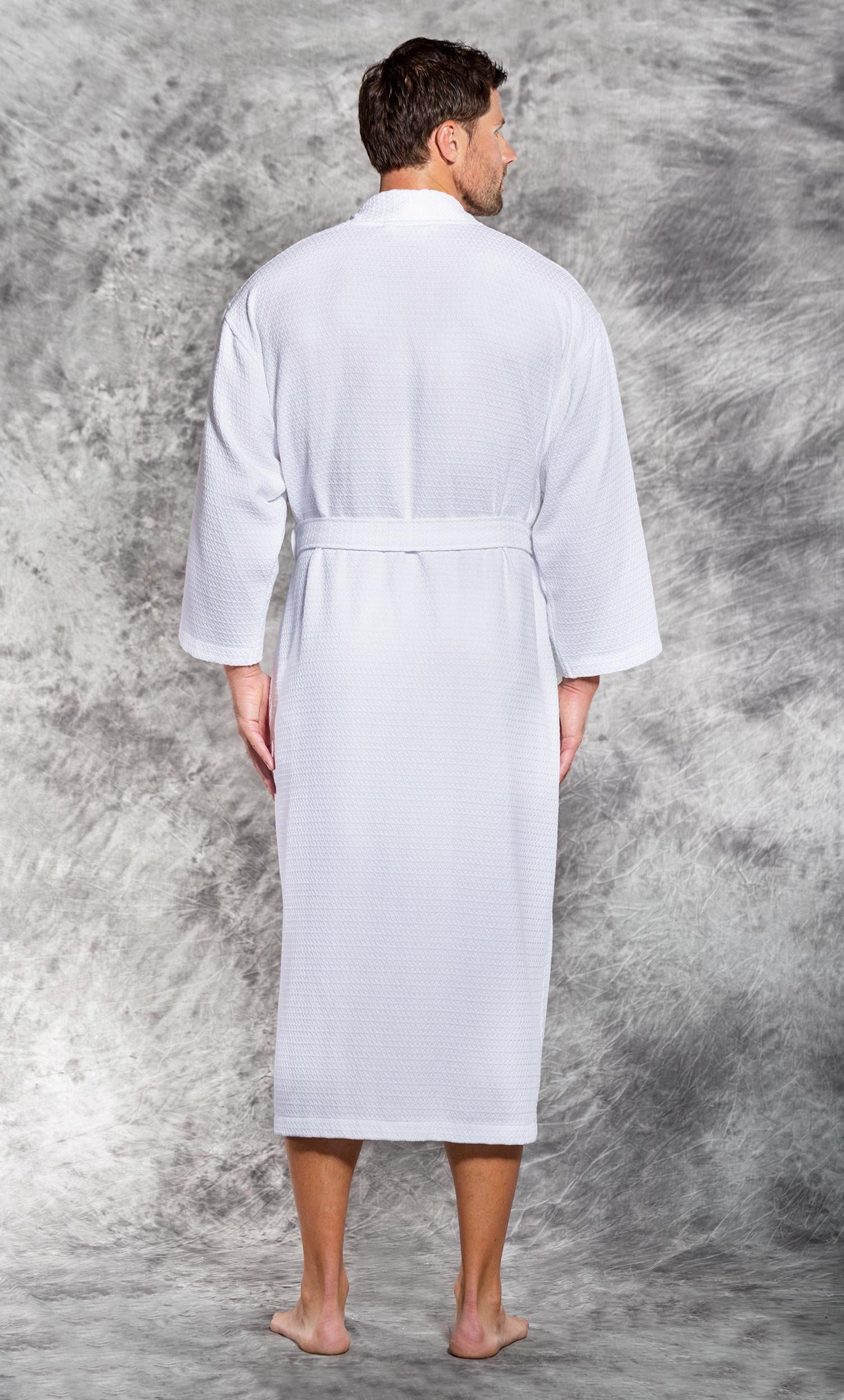 Men's Monogrammed White Cotton Waffle Weave Robe Etsy Ireland