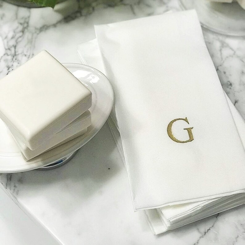 Monogrammed Disposable Guest Towels for Bathroom Set of 25 or Etsy