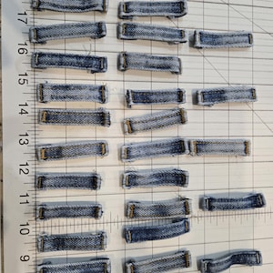 Lot 25 belt loops for crafting from recycled denim blue jeans upcycled diy