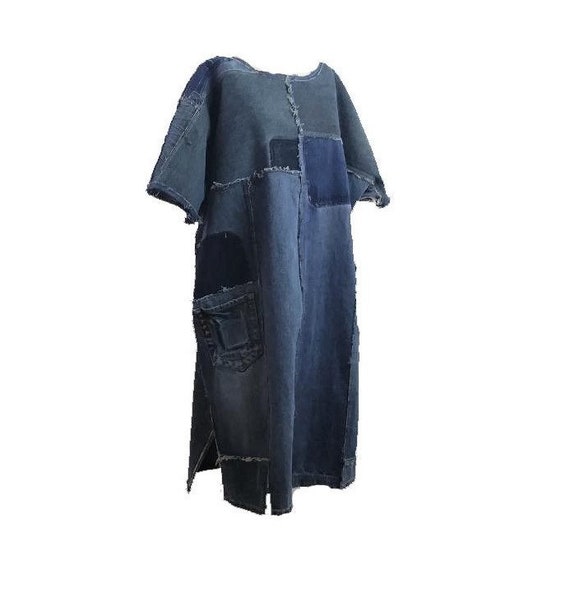 Denim Dress Recycled made from Upcycled/Recycled Blue Jeans Etsy