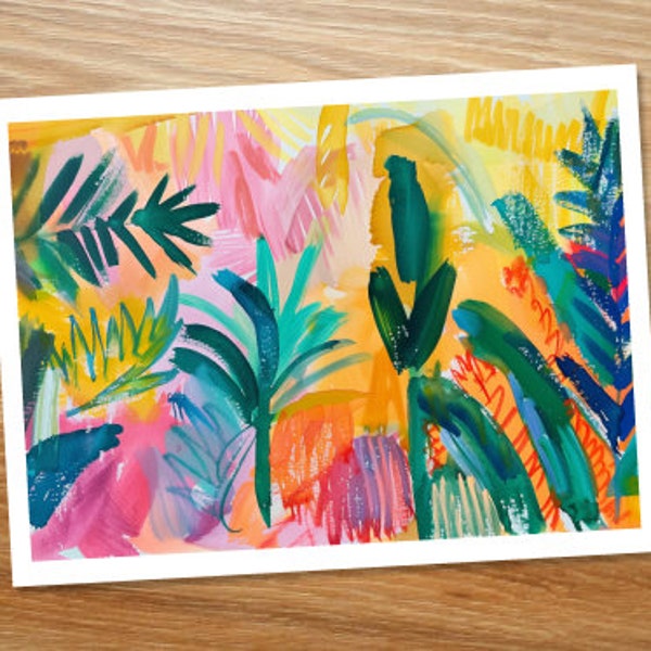 Abstract Floral, Plant Stickers, Vinyl Stickers, Flower stickers, abstract stickers, jungle, colorful stickers, painting stickers