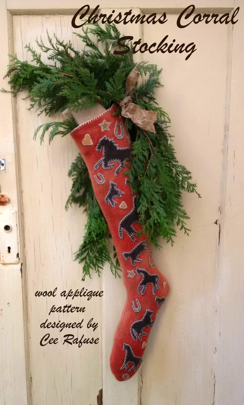 Christmas Corral Stocking printed pattern image 1