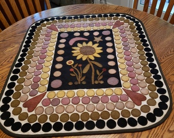 Sunflower in Moonlight Penny Mat - Pattern Only