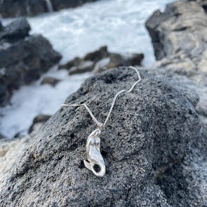 Sterling silver mermaid charm necklace