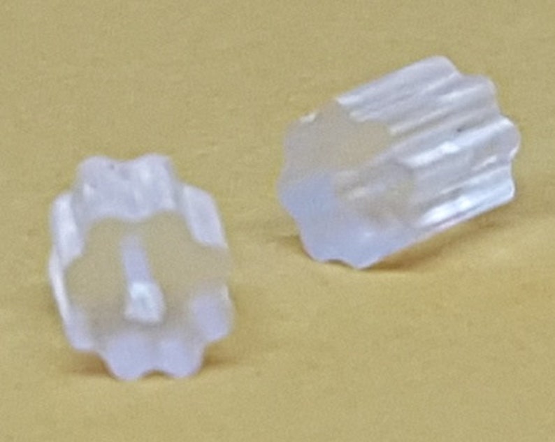 Clear Plastic Earnuts Earrings Backs - Ridged Style Plastic Earnuts Earring Rubber Stops Earring Earnuts 100 Pcs